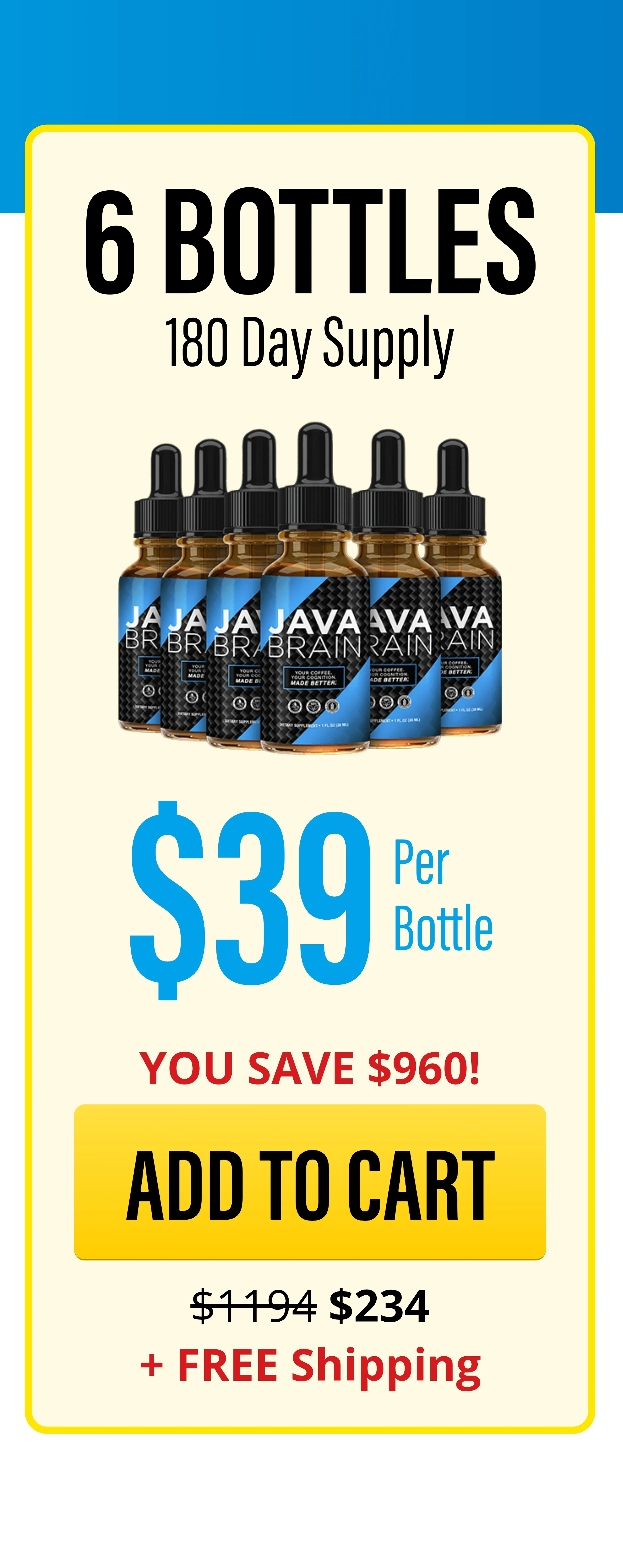 Java Brain™ 6 bottles pricing